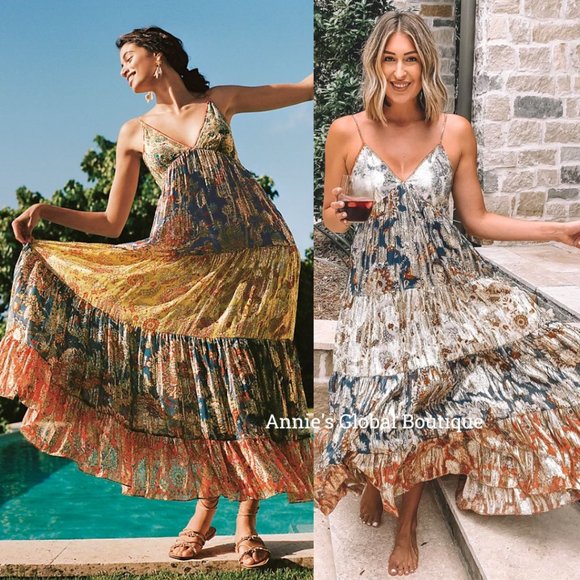 RARE NWT ANTHROPOLOGIE Verb Echo Tiered Maxi Dress - Picture 14 of 16
